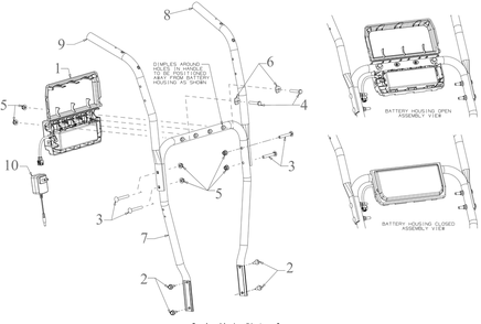 Handle Diagram and Parts List for 3X30-INCHMAX (31AH8MVUB10)(2023) Cub Cadet Snow Blower